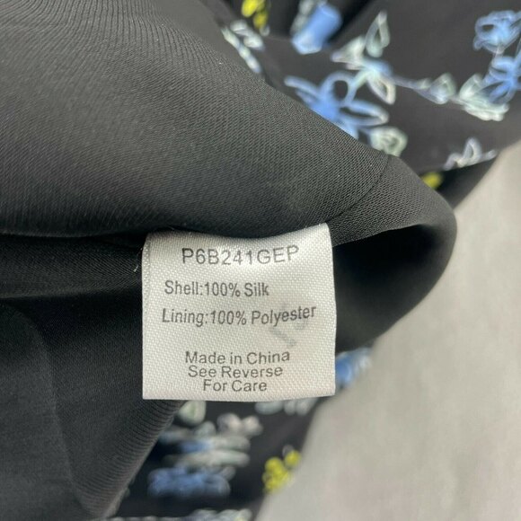 Parker 100% Silk Floral Agave Dress Womens XS Beach Boho Cold Shoulder Ruffle - Picture 8 of 10